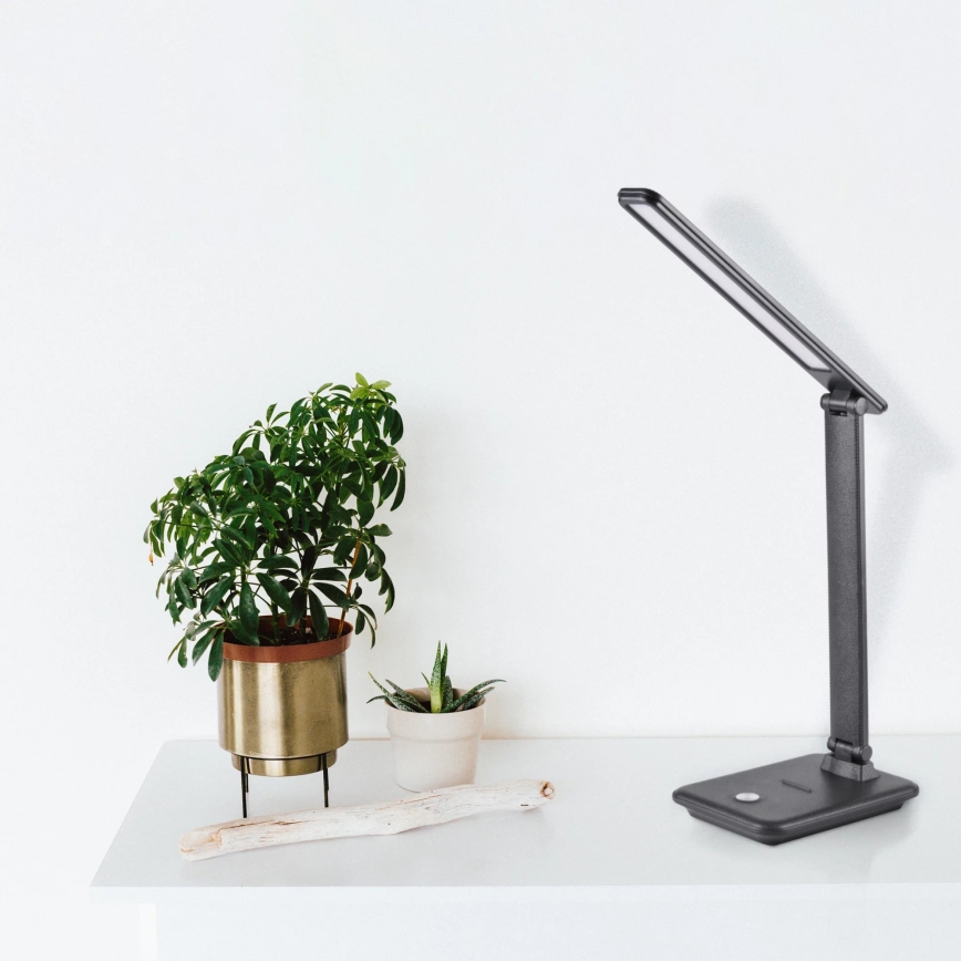 Lámpara de mesa regulable LED táctil VINTO LED/8W/230V negro