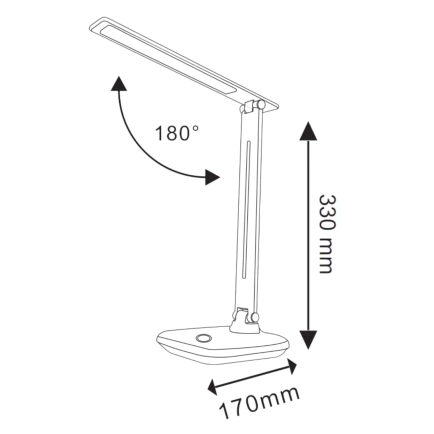 Lámpara de mesa regulable LED táctil VINTO LED/8W/230V negro