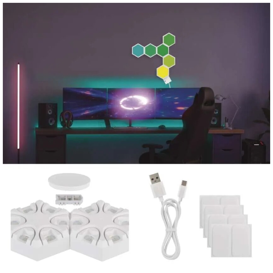Lámpara de mesa regulable RGBIC GoSmart LED/5,5W/230V Wi-Fi Tuya
