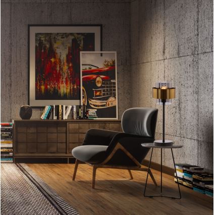 Lámpara de mesa SPIEGA 1xE27/60W/230V dorado/negro