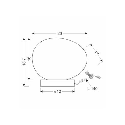 Lámpara de mesa STONES 1xE27/40W/230V