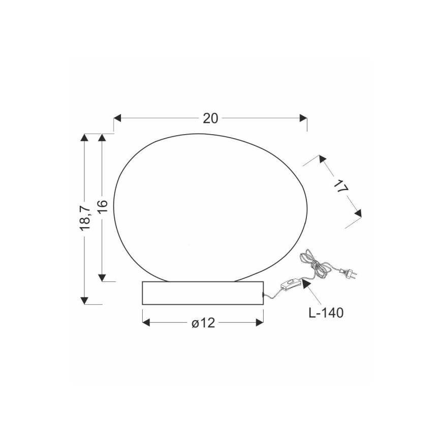 Lámpara de mesa STONES 1xE27/40W/230V