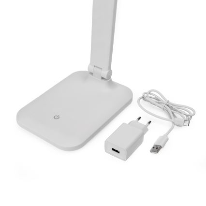Lámpara de Mesa Táctil LED Regulable con Puerto USB REMUS LED/5W/230V blanca