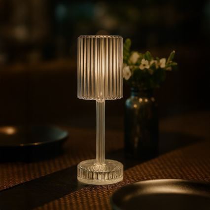 Lámpara de mesa táctil recargable LED SIMPLE LED/1W/5V 2400 mAh 3000-6000K transparente