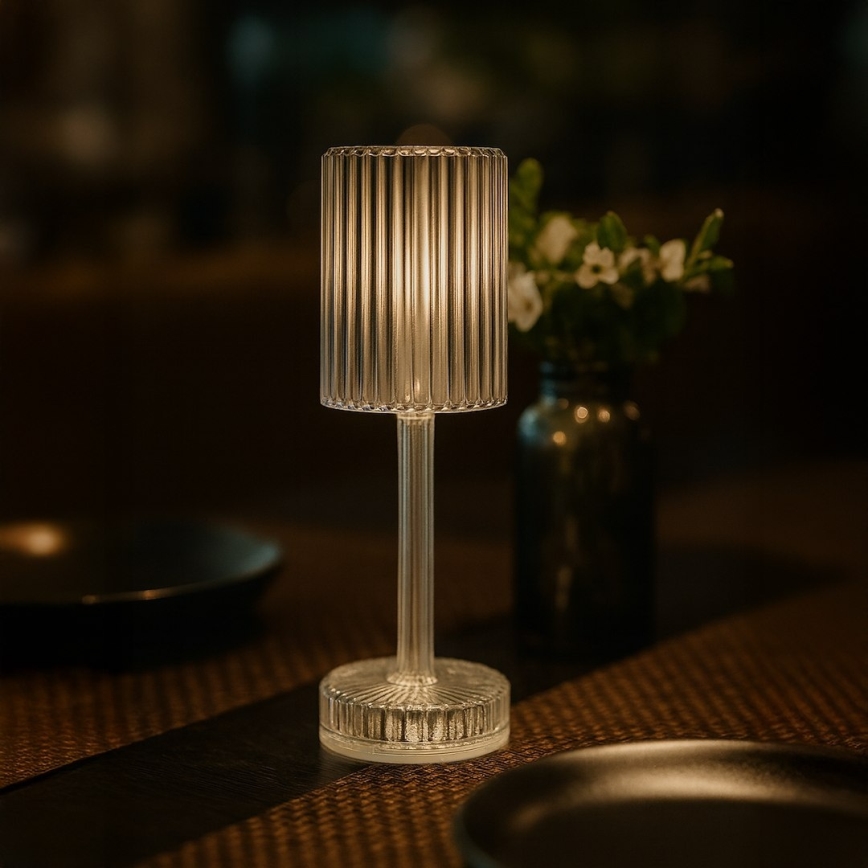 Lámpara de mesa táctil recargable LED SIMPLE LED/1W/5V 2400 mAh 3000-6000K transparente