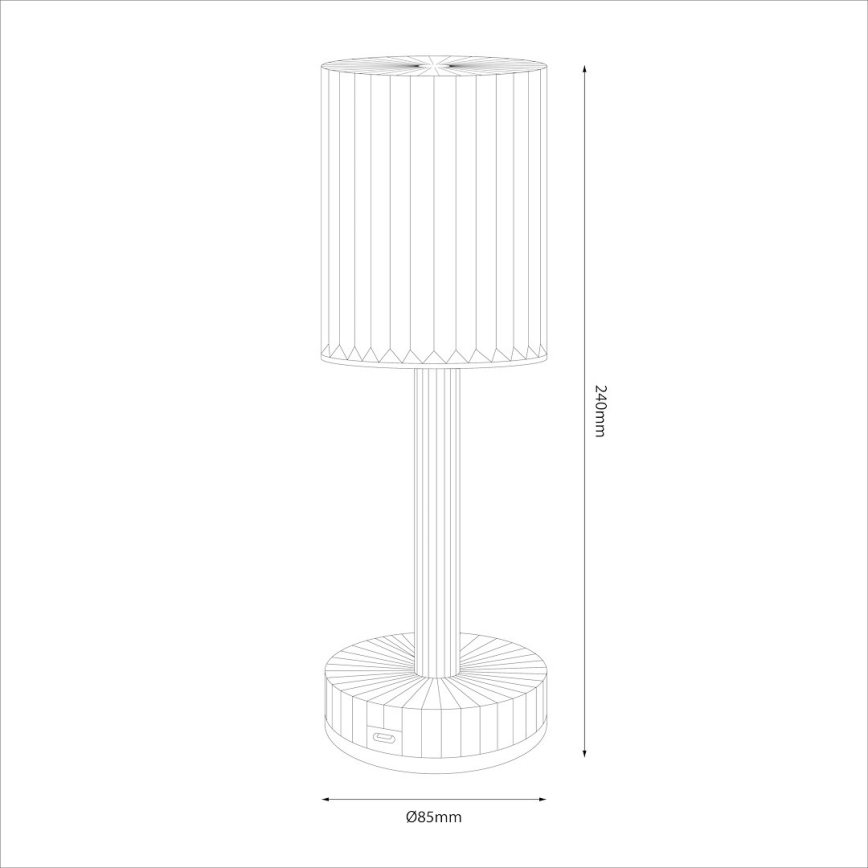 Lámpara de mesa táctil recargable LED SIMPLE LED/1W/5V 2400 mAh 3000-6000K transparente