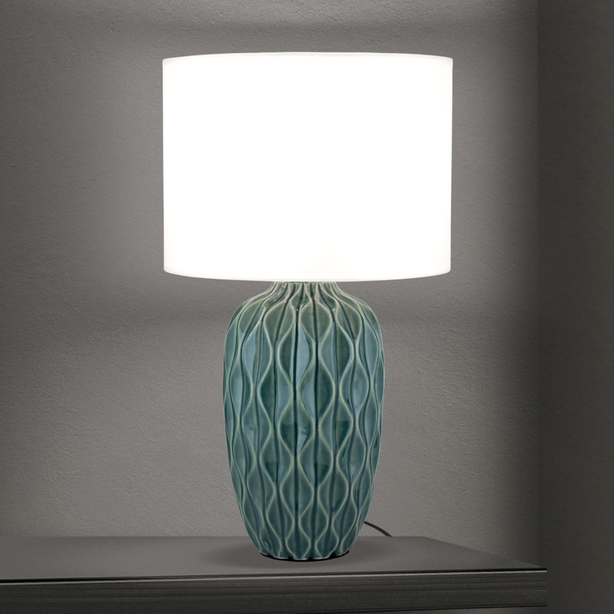 Lámpara de mesa TORTUGA 1xE27/40W/230V verde/blanca