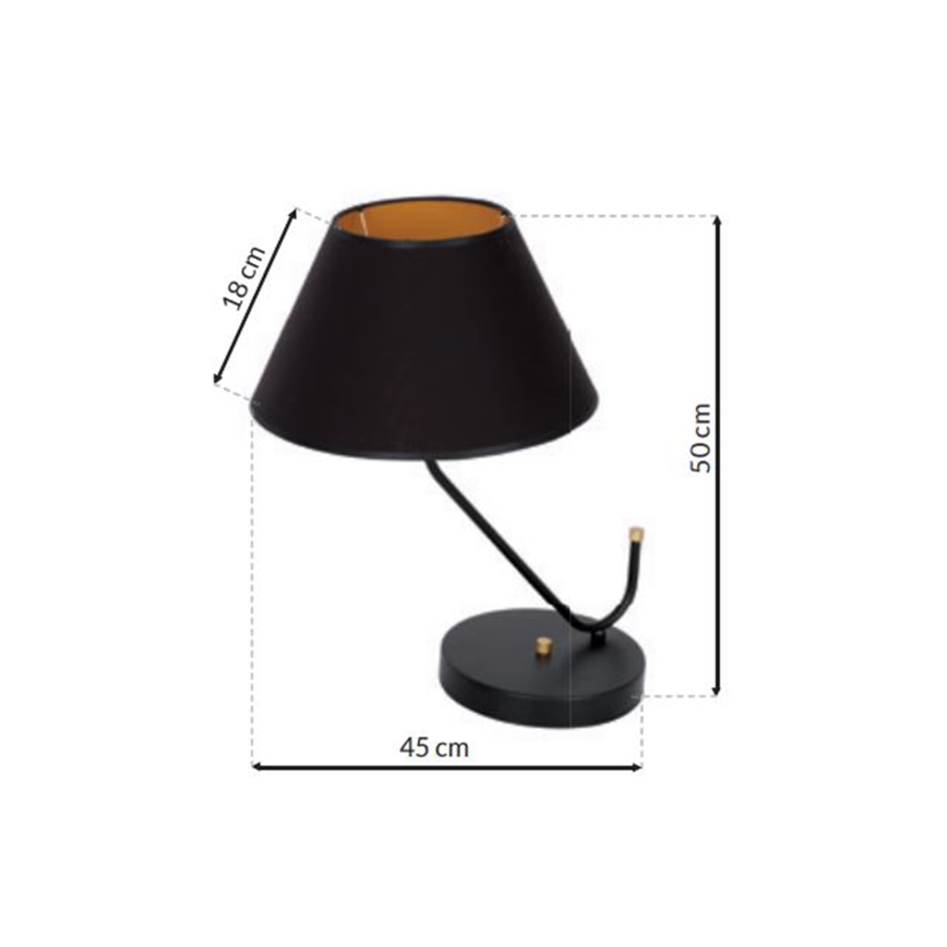 Lámpara de mesa VICTORIA 1xE27/60W/230V negro