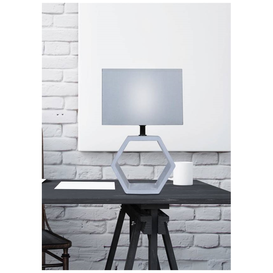 Lámpara de mesa VIDAL 1xE27/40W/230V gris