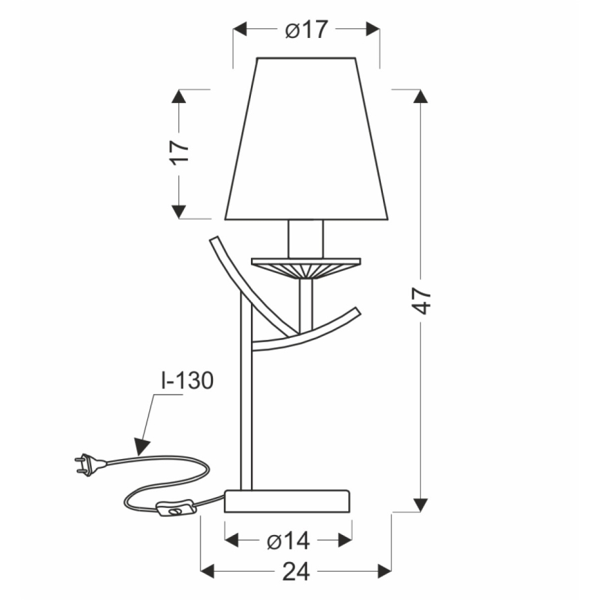 Lámpara de mesa VITORIA 1xE14/40W/230V amarilla/latón