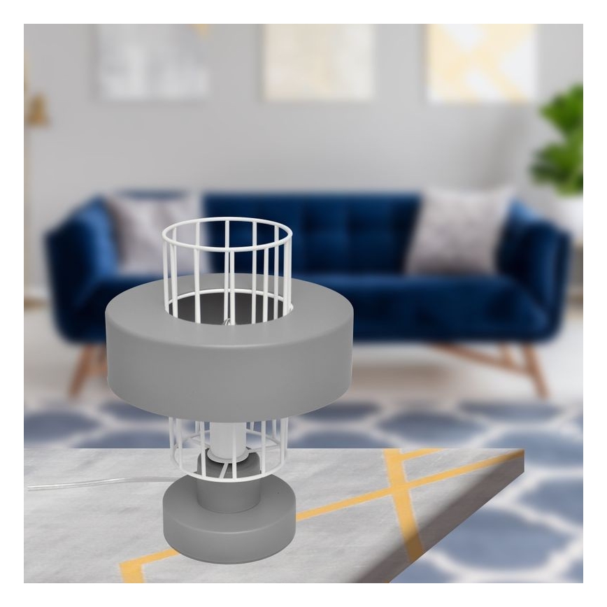 Lámpara de mesa VOLTA 1xE27/15W/230V gris