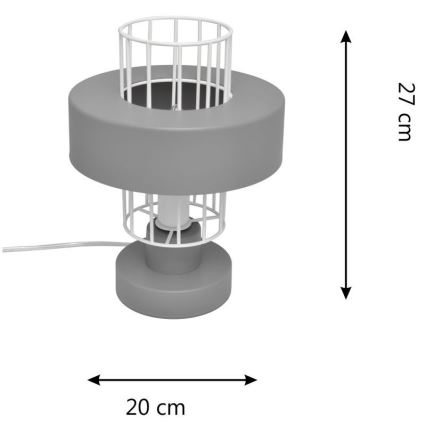 Lámpara de mesa VOLTA 1xE27/15W/230V gris
