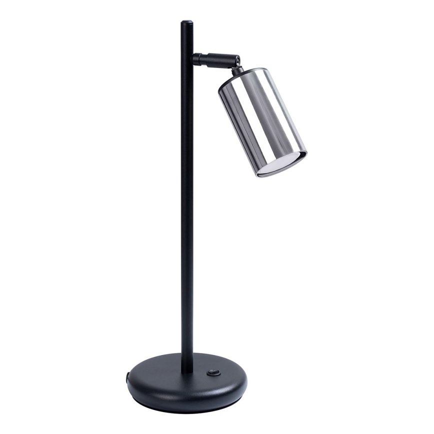 Lámpara de mesa WINX 1xGU10/10W/230V negro/cromo brillante