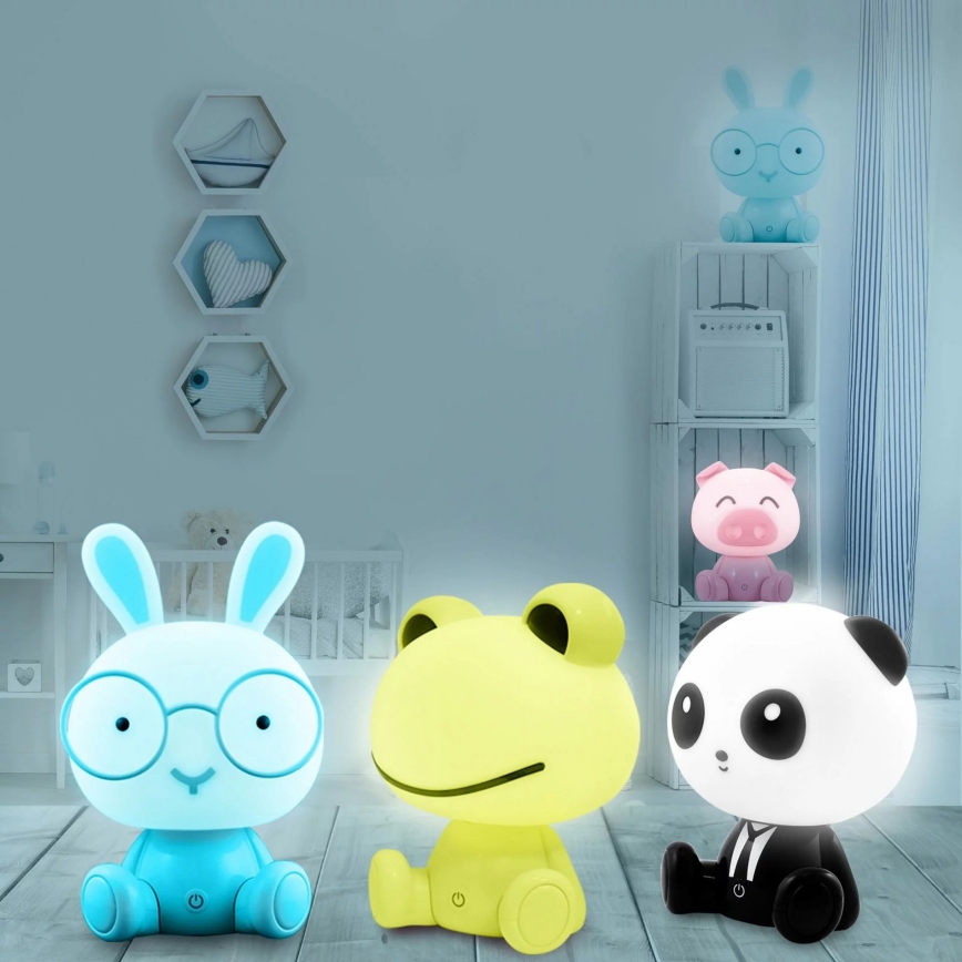 Lámpara de noche LED regulable infantil LED/2,5W conejo azul