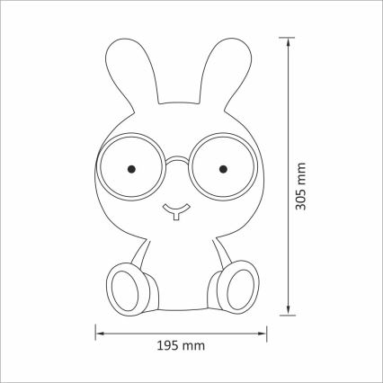 Lámpara de noche LED regulable infantil LED/2,5W conejo azul