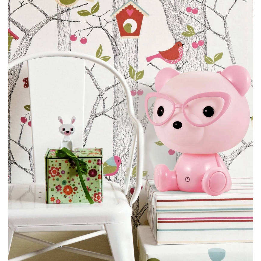 Lámpara de noche LED regulable infantil LED/2,5W ratón rosa