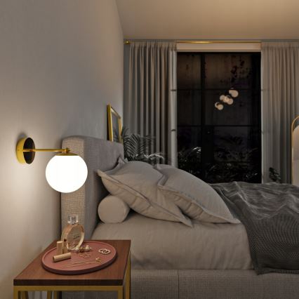 Lámpara de pared 1xE27/40W/230V dorada/blanca