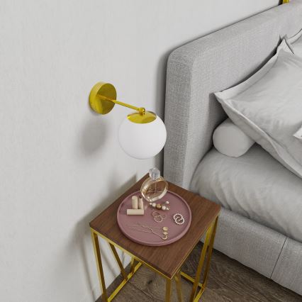 Lámpara de pared 1xE27/40W/230V dorada/blanca