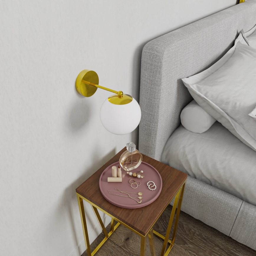 Lámpara de pared 1xE27/40W/230V dorada/blanca