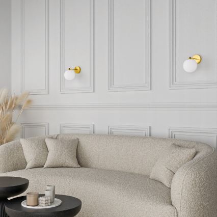 Lámpara de pared 1xE27/40W/230V dorada/blanca