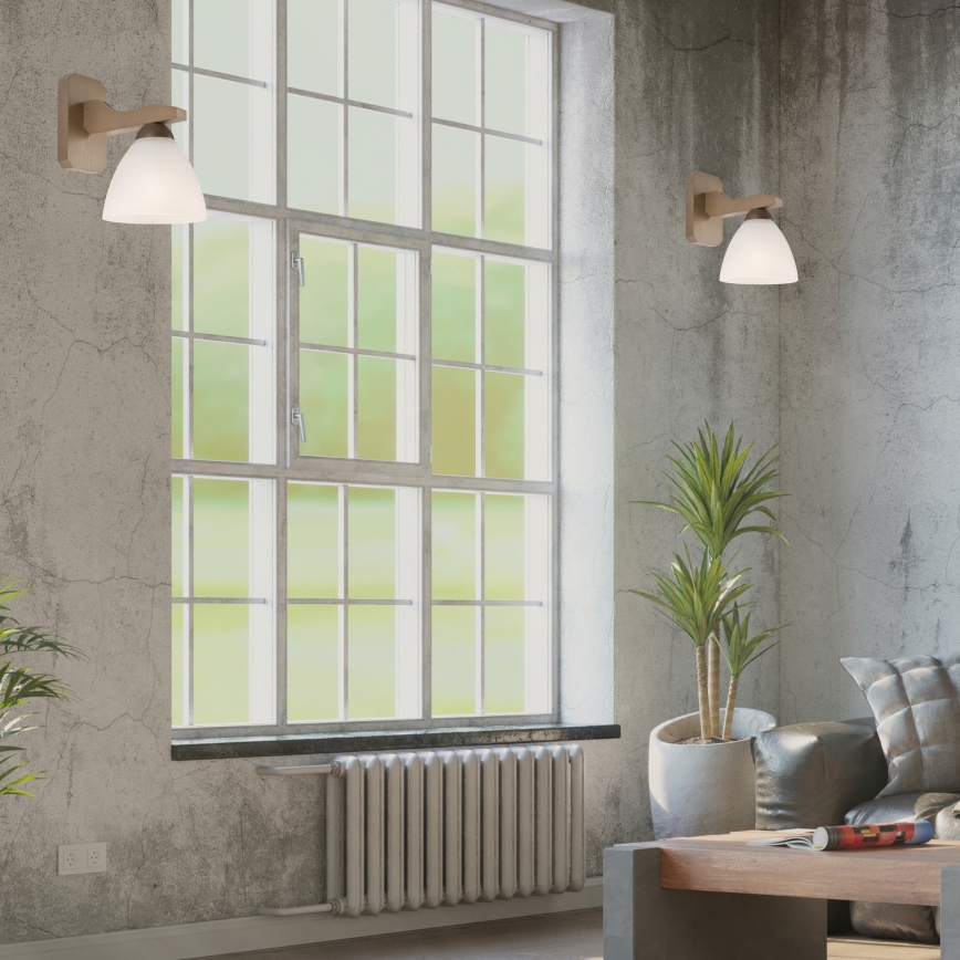 Lámpara de pared ADRIANO 1xE27/60W/230V haya