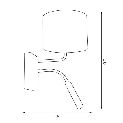 Lámpara de pared ARDEN 1xE27/60W/230V + 1xG9/8W negra/dorada
