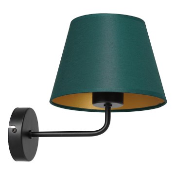 Lámpara de pared ARDEN 1xE27/60W/230V verde/dorado