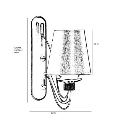 Lámpara de pared CLASSIC 1xE27/40W/230V bronce/beige