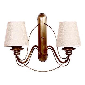 Lámpara de pared CLASSIC 2xE27/40W/230V bronce/beige