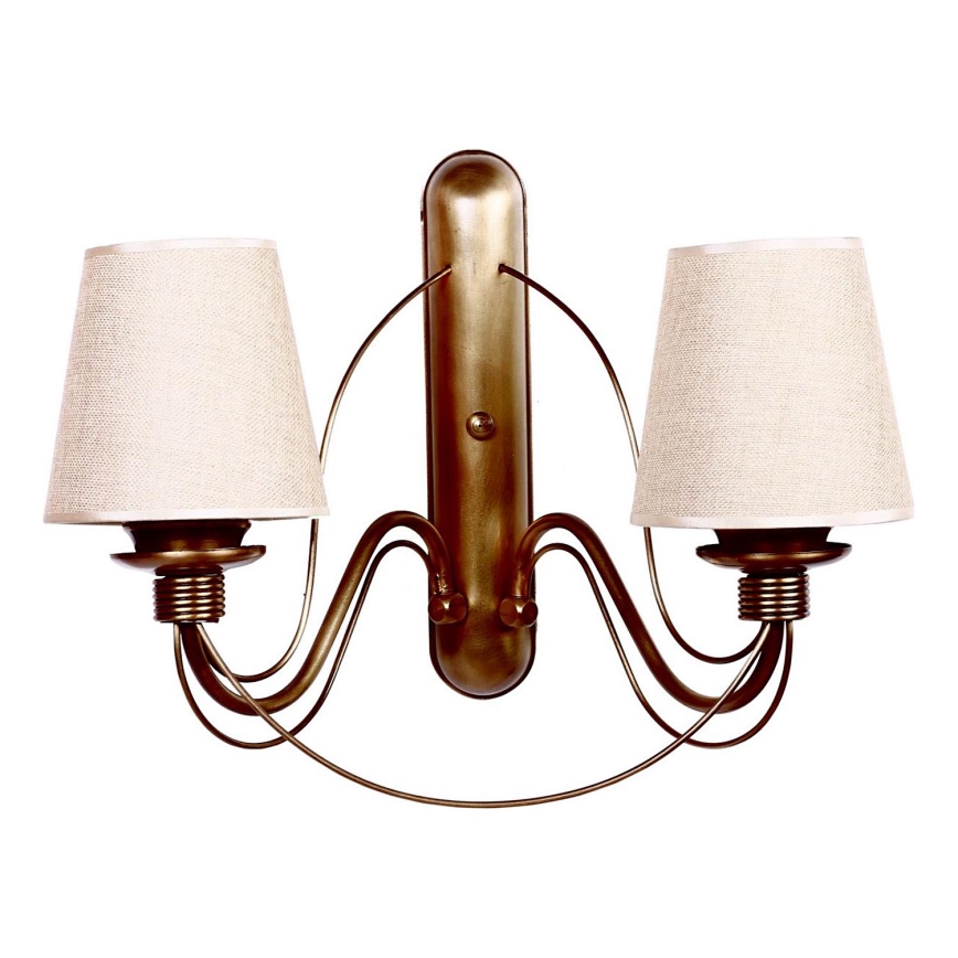 Lámpara de pared CLASSIC 2xE27/40W/230V bronce/beige