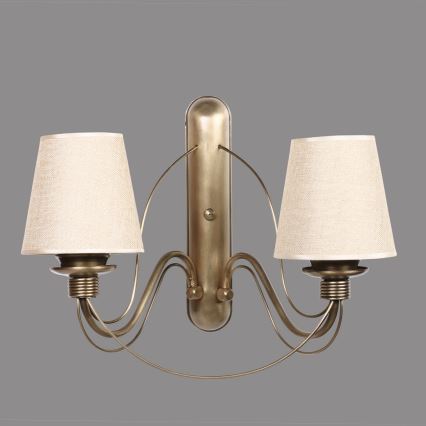 Lámpara de pared CLASSIC 2xE27/40W/230V bronce/beige