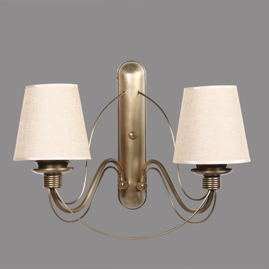 Lámpara de pared CLASSIC 2xE27/40W/230V bronce/beige