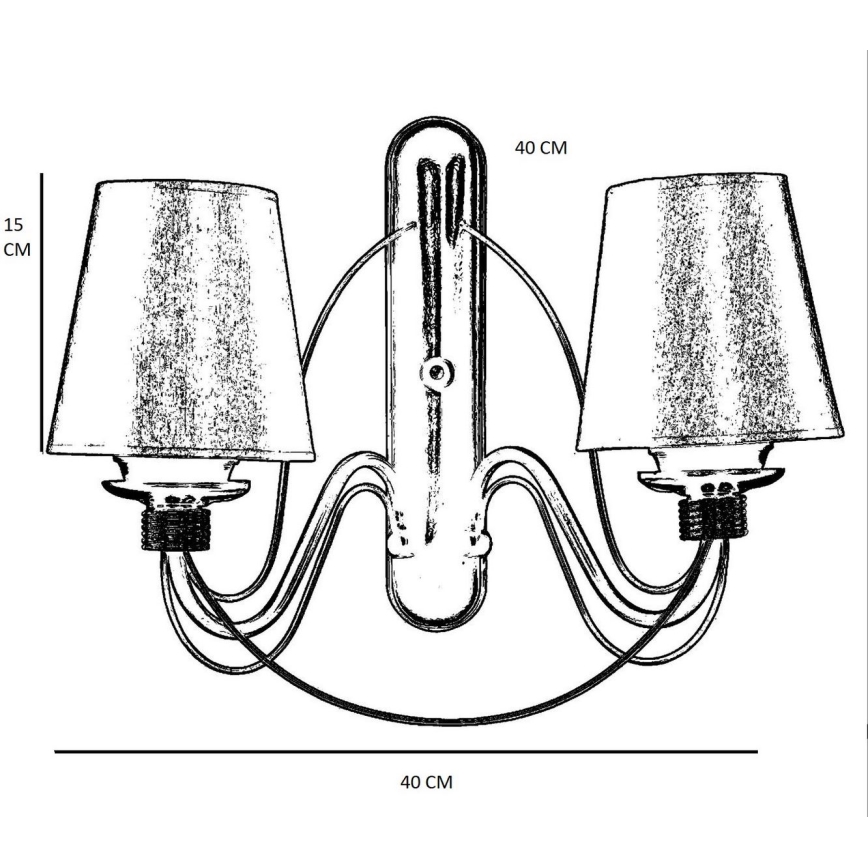 Lámpara de pared CLASSIC 2xE27/40W/230V bronce/beige