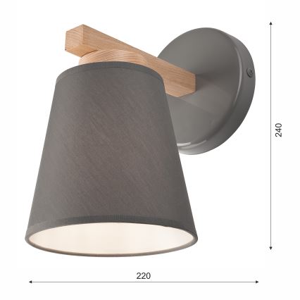 Lámpara de pared ELLIE 1xE27/60W/230V haya