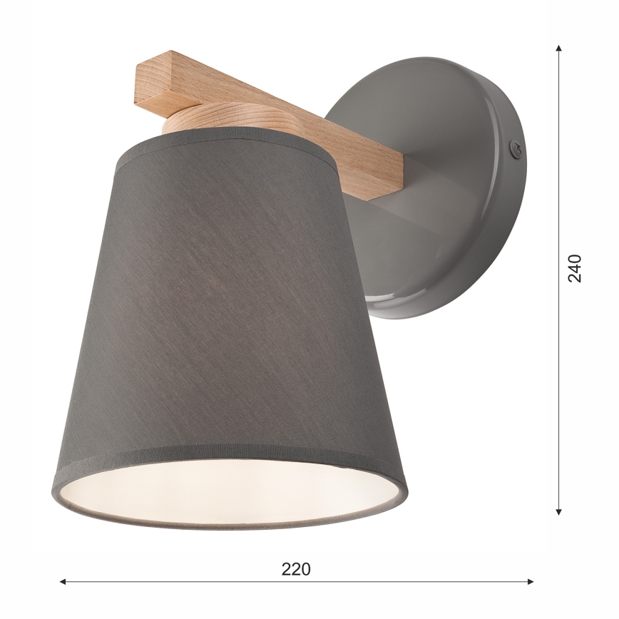 Lámpara de pared ELLIE 1xE27/60W/230V haya