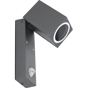 Lámpara de pared exterior con sensor QUAZAR 1xGU10/35W/230V IP44 gris
