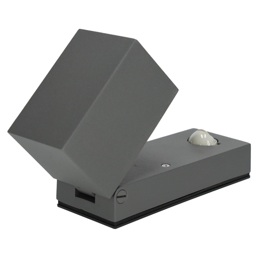 Lámpara de pared exterior con sensor QUAZAR 1xGU10/35W/230V IP44 gris