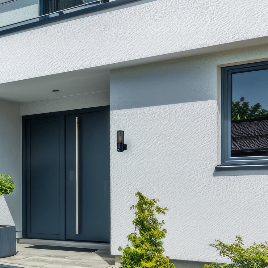 Lámpara de pared exterior con sensor de movimiento HARLEM 1xE27/60W/230V IP44 negro