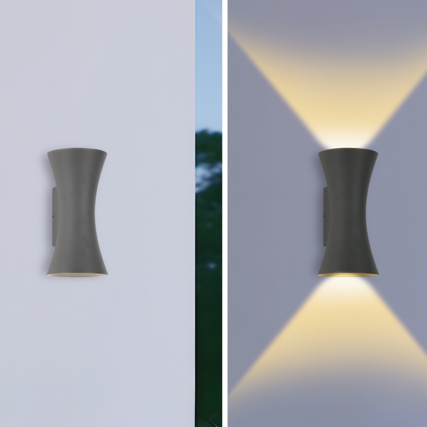 Lámpara de pared exterior LED BICON 10W/230V antracita IP44