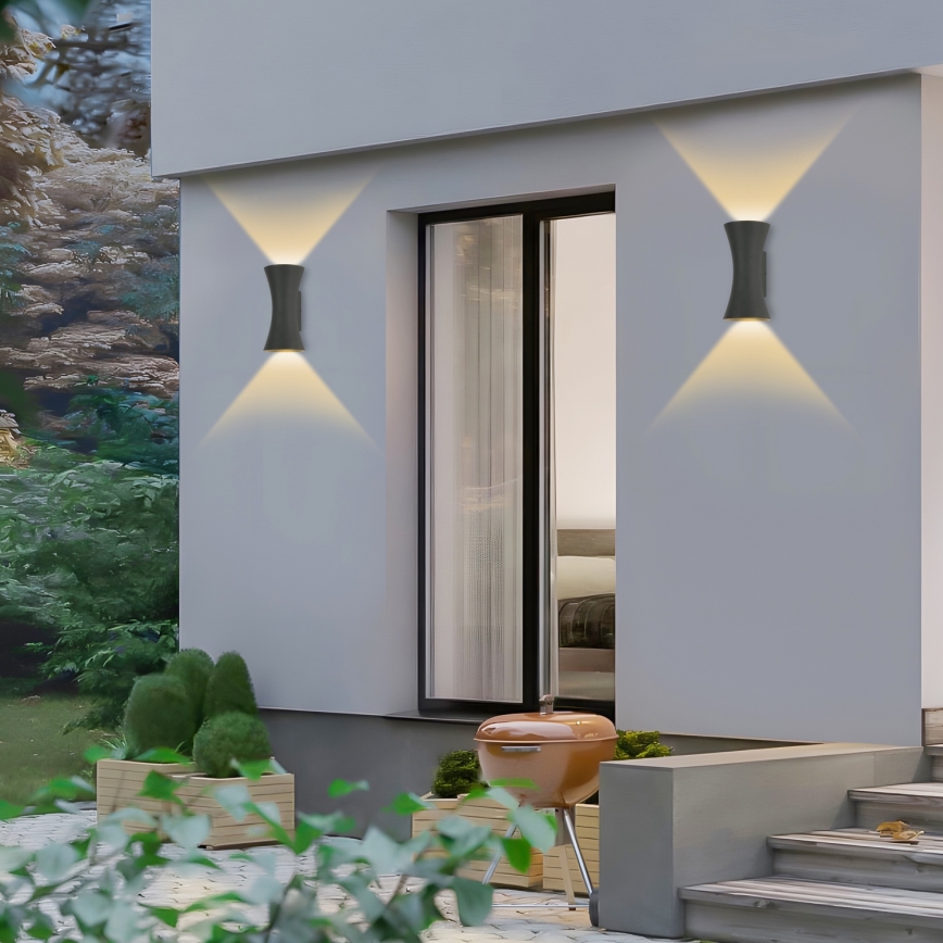 Lámpara de pared exterior LED BICON 10W/230V antracita IP44