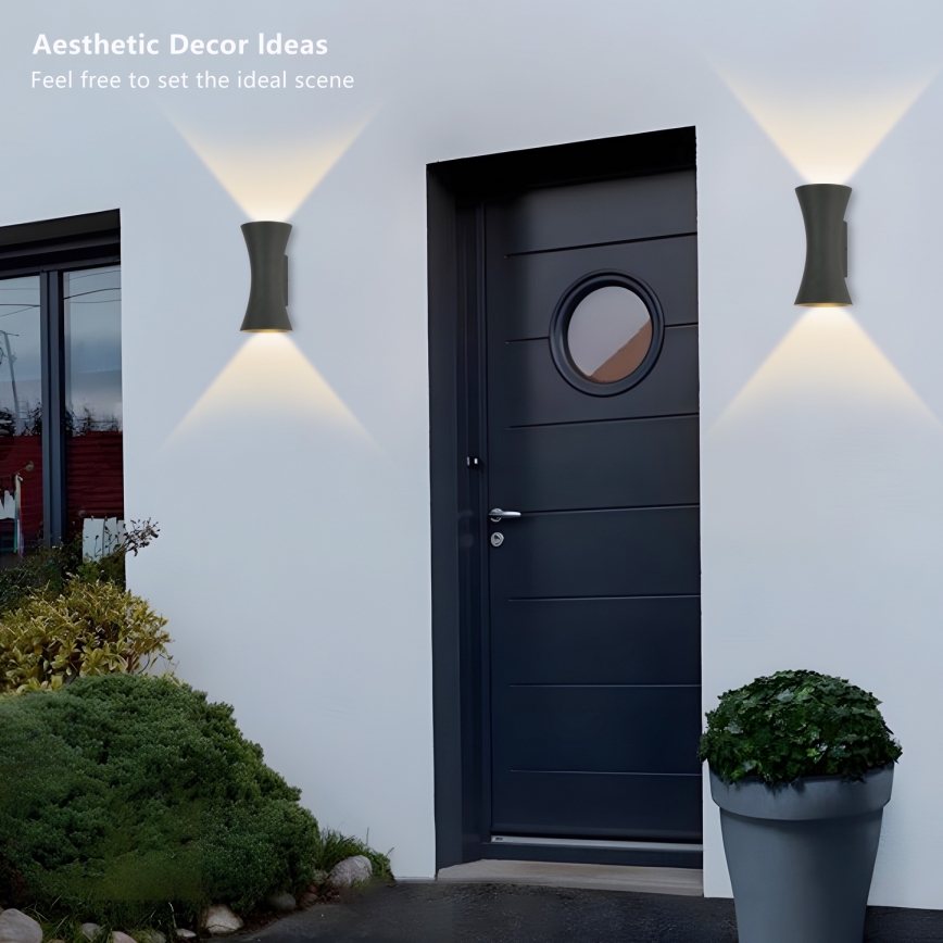 Lámpara de pared exterior LED BICON 10W/230V antracita IP44