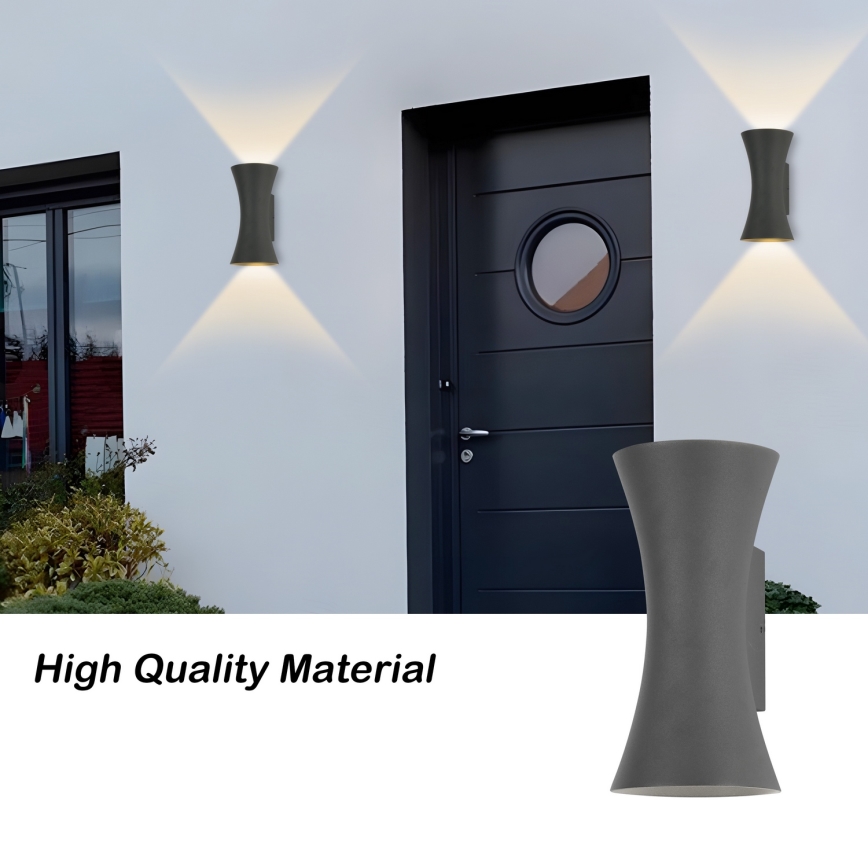 Lámpara de pared exterior LED BICON 10W/230V antracita IP44