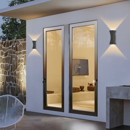 Lámpara de pared exterior LED BICON 10W/230V antracita IP44