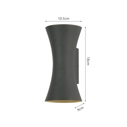 Lámpara de pared exterior LED BICON 10W/230V antracita IP44