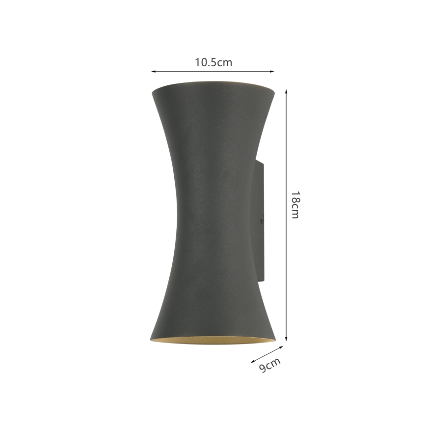 Lámpara de pared exterior LED BICON 10W/230V antracita IP44
