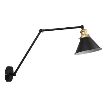 Lámpara de pared FUNDO 1xE27/40W/230V negra/dorada