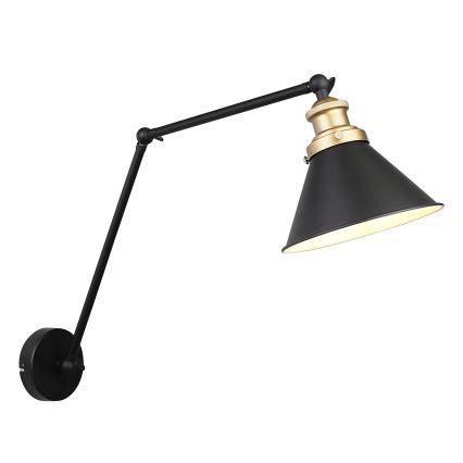 Lámpara de pared FUNDO 1xE27/40W/230V negra/dorada