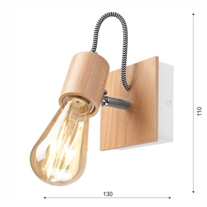 Lámpara de pared GUSTAVO 1xE27/60W/230V haya