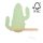Lámpara de pared infantil LED con estante CACTUS LED/4W/230V verde/madera,
