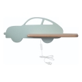 Lámpara de pared infantil LED con estante CAR LED/5W/230V verde/madera,
